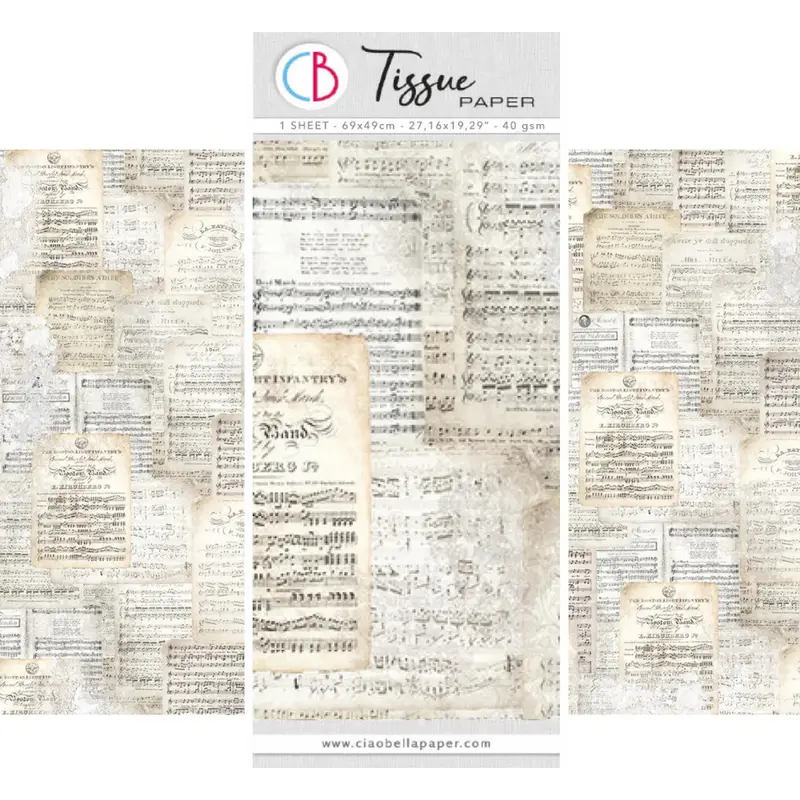 Vintage Sheet Music Tissue Paper – 28X19 Inch Reproduction Sheet 1