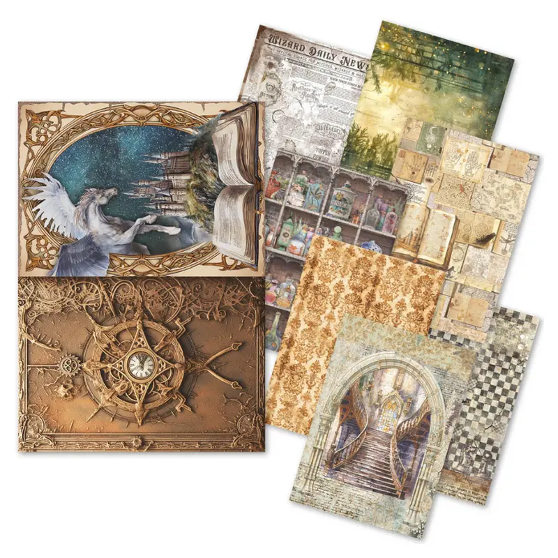 Wizard Academy A5 Rice Paper Pack – 8-Sheet Fantasy-Themed Set 1