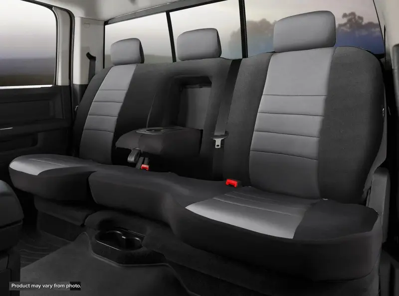 Fia Np92-22 Gray Custom Rear Seat Covers – Neoprene, Black/Gray Center Panel 1
