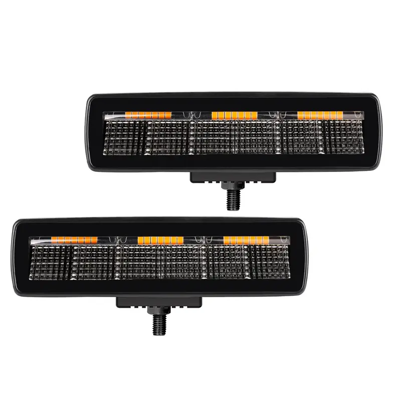 Go Rhino 750600622Fbs Blackout Combo Sixline Flood Lights – Pair With Amber Accent Lighting 1