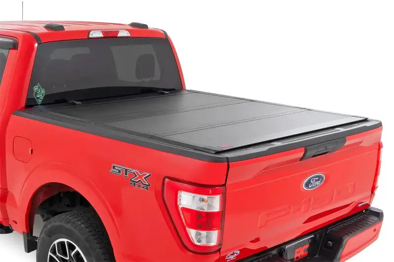 Rough Country Hard Tri-Fold Tonneau Cover 49220550 – Flip-Up Design For 5'7" Truck Beds 1